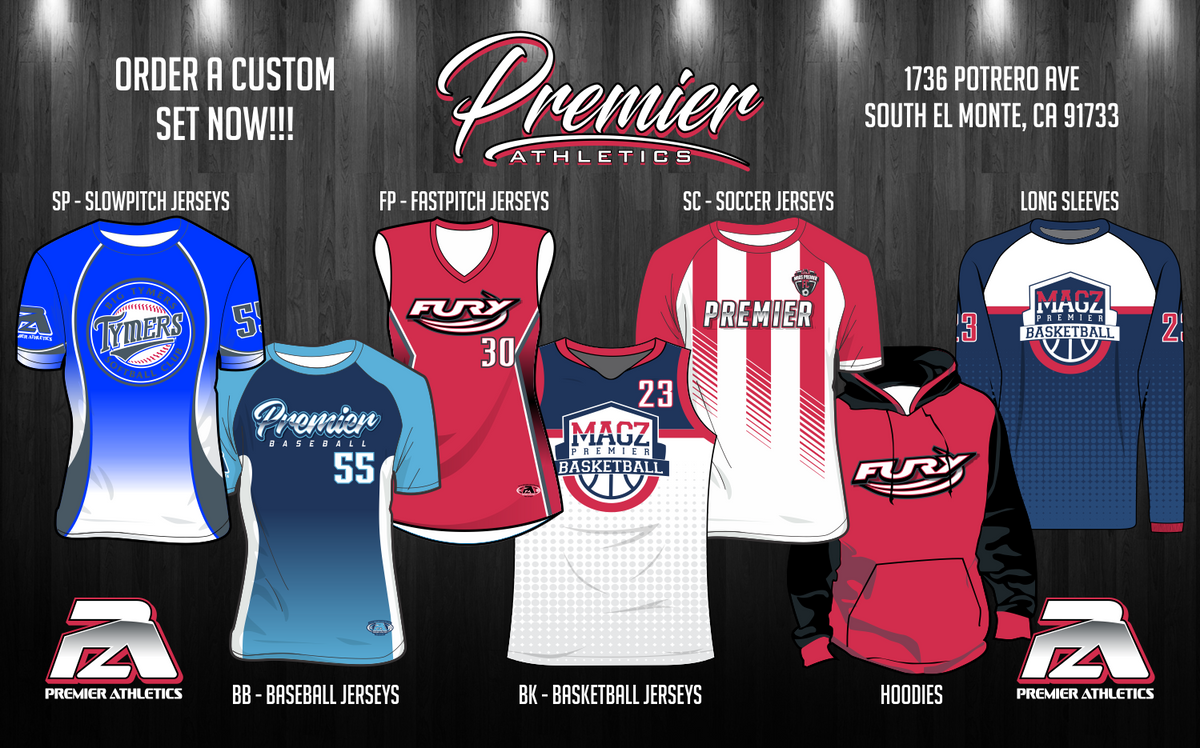 Premier Custom Team Sports Apparel. Screen, embroidery and Graphics