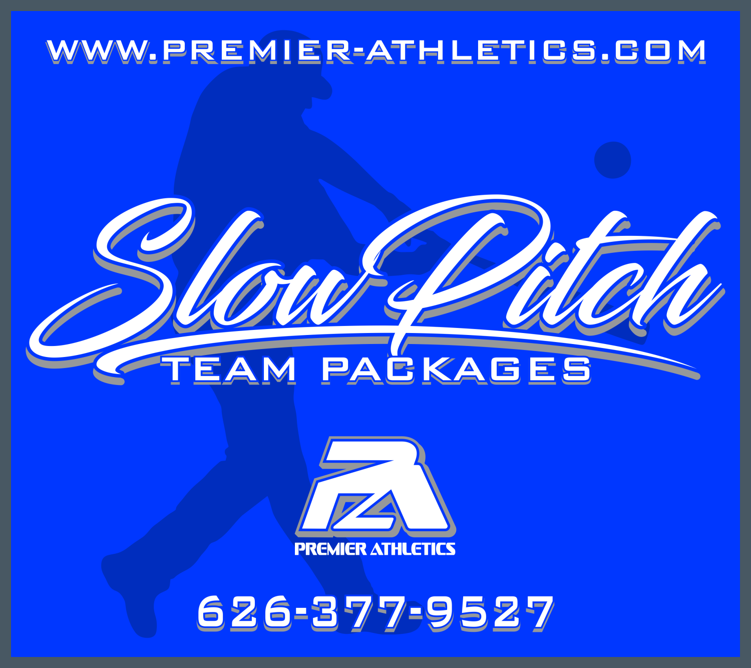 Premier Athletic blue and white block split logo design 40 oz