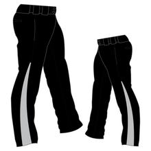 Load image into Gallery viewer, PA-1010 Black Softball Pants with Front Pockets &amp; Panels
