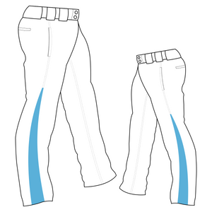 PA-1010 White Softball Pants with Front Pockets & Panels