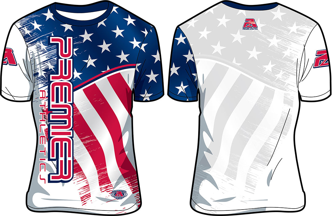 Sublimated Softball Jerseys, USA Flag Theme