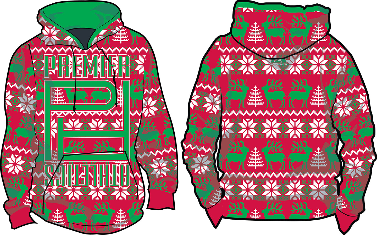 PA Reindeer Ugly Sweater - Red/Green