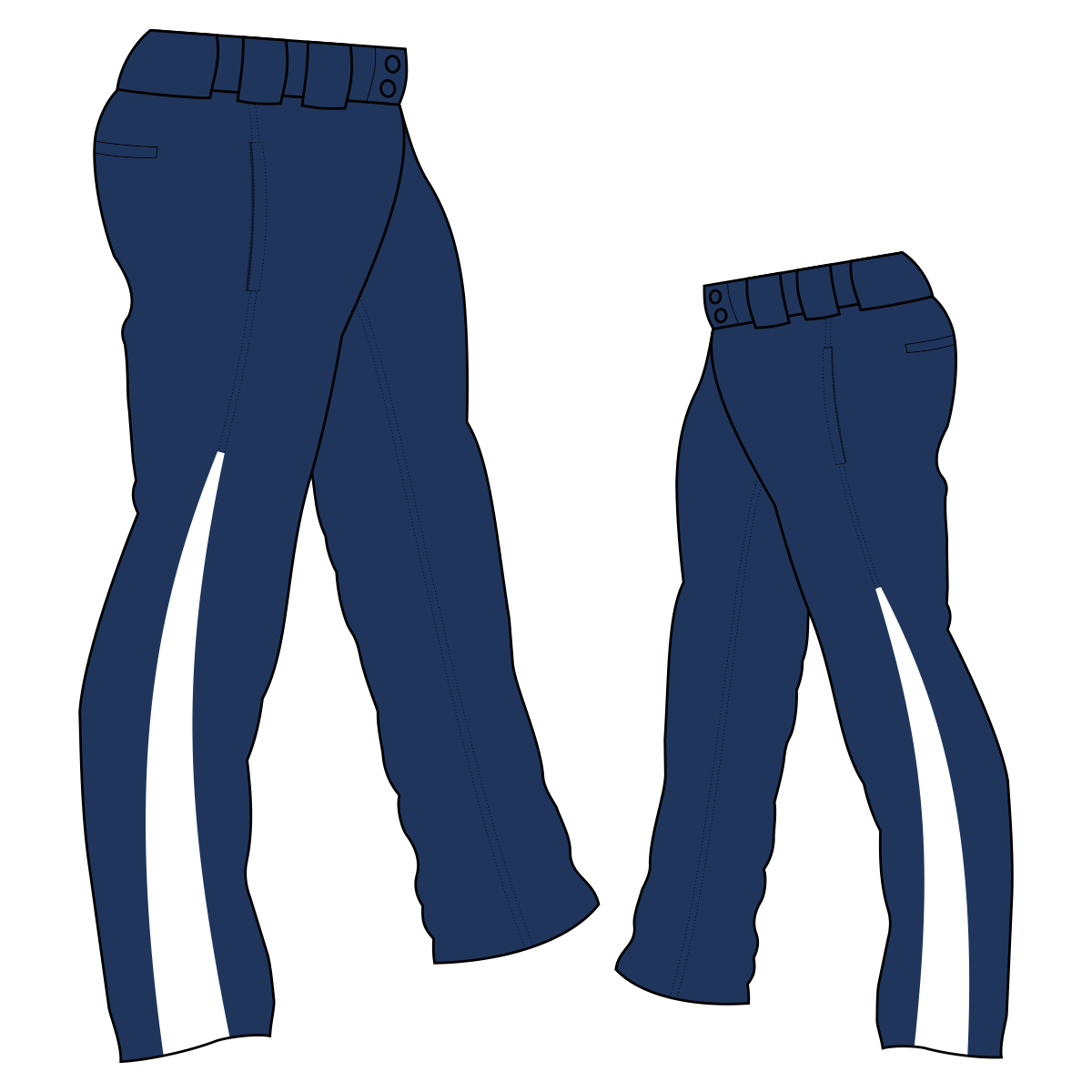 PA-1010 Navy Softball Pants with Front Pockets & Panels
